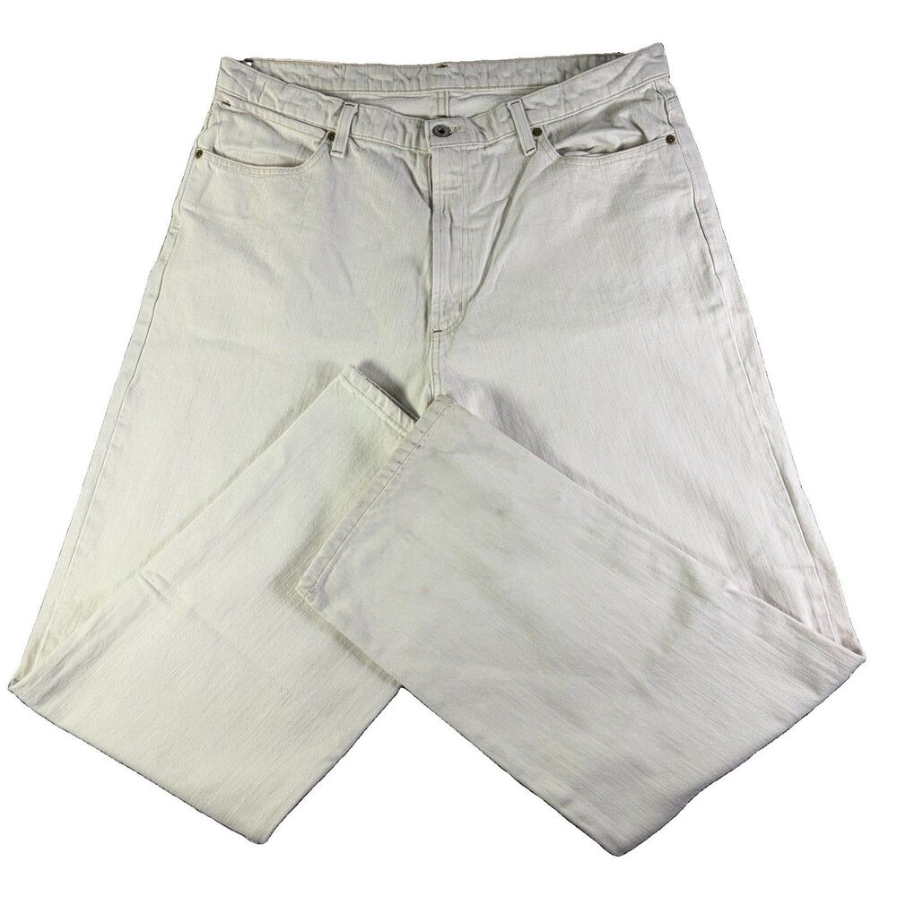 Polo Jeans Ralph Lauren Langley Jeans Mens 36x34 Beige Cream Denim Y2k VTG 90s